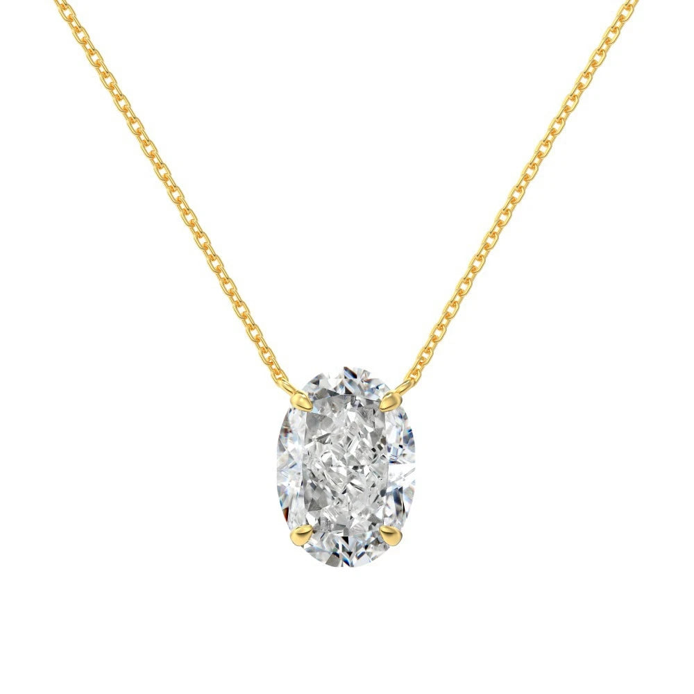 Diamond necklace 18K Gold Plated 925 Silver High Gemstone Jewelry