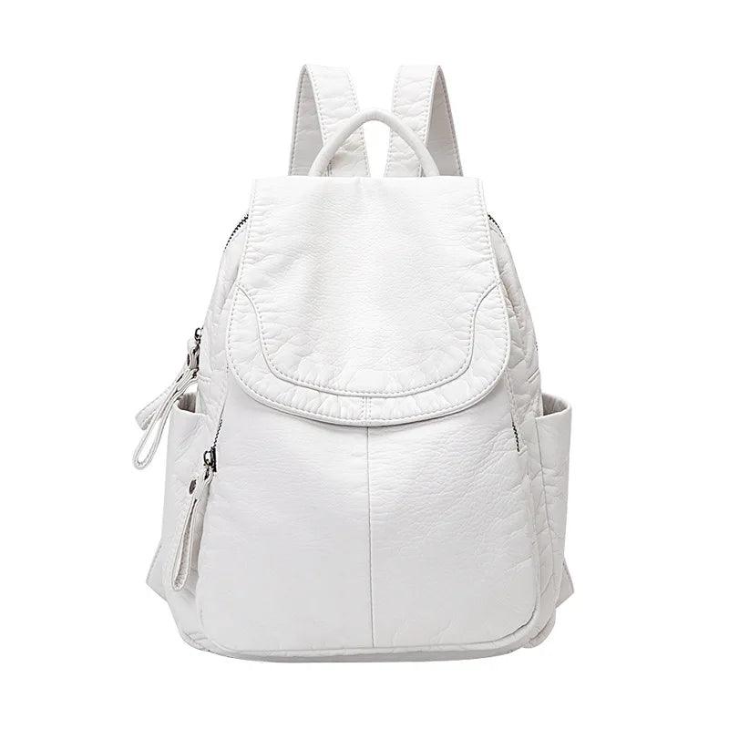 Women's Backpack White Small For Teenage All-match Casual