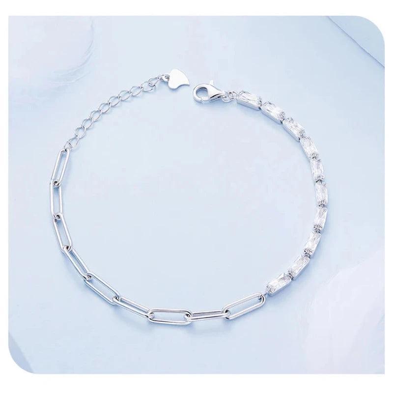 Tennis Bracelet Sterling Silver Square 925 Jewelry