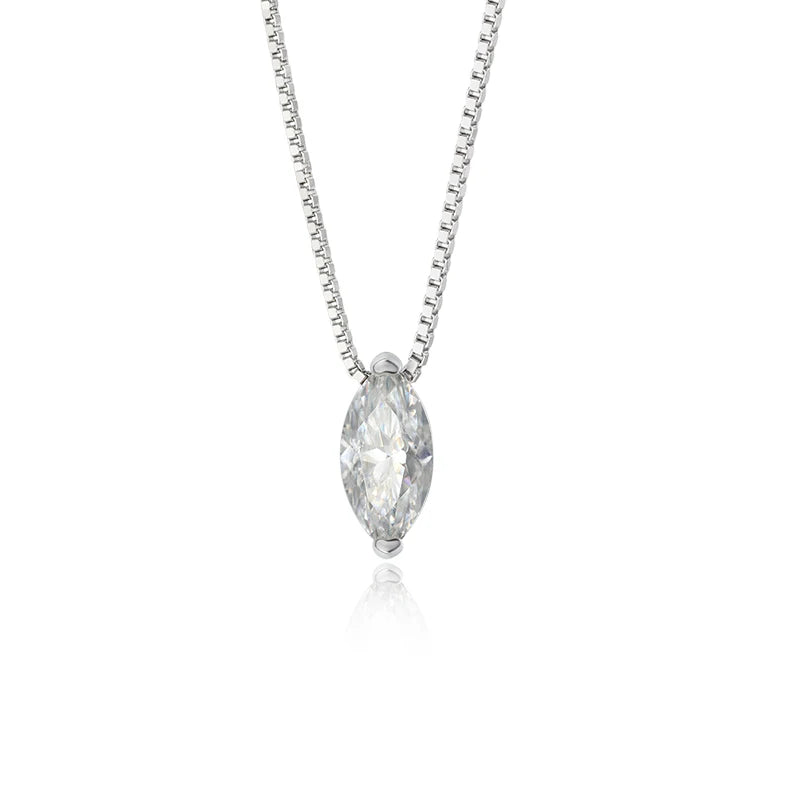 Marquise 925 Sterling Silver Diamond Necklace Chain Party Jewelry