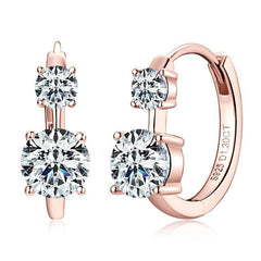 Moissanite Earrings Hoops With Original 925 Silver Round Diamond