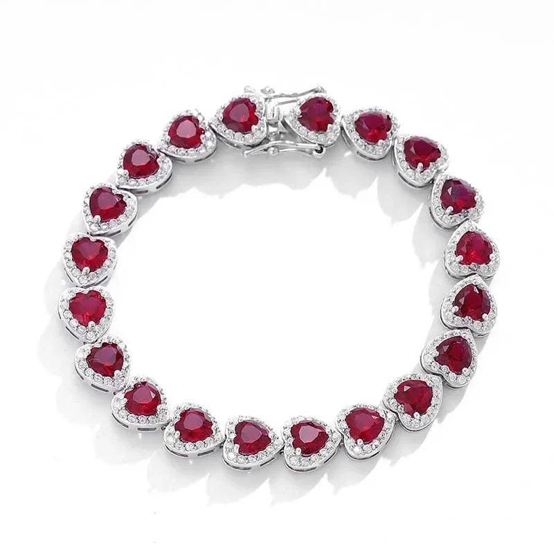  Tennis Bracelet Luxury S925 Silver Ruby Fine Jewelry Gemstones