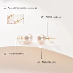 Pure Gold Ear Studs For Exquisite Original Jewelry Real 18k Gold  Natural Pearl Fashion Earrings