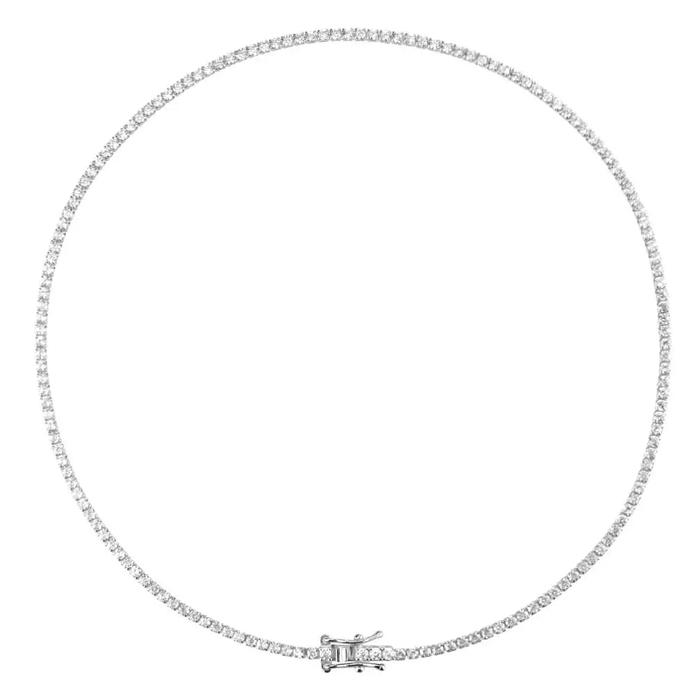 Diamond necklace 925 Sterling Silver CZ Jewelry Chain Choker