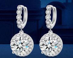 Moissanite Earrings S925 Silver Original Certified 8mm Diamond - MILALAN 