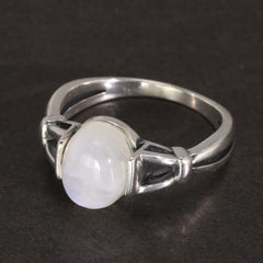 April Birthstone Ring Natural Moonstone Vintage Twilight Jewelry