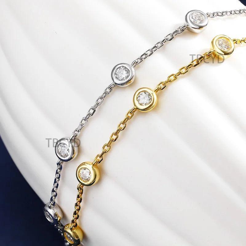 Moissanite Choker Necklace S925 Silver Round Shape Bubble - MILALAN 