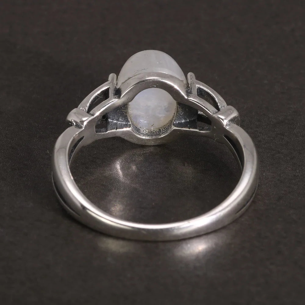 April Birthstone Ring Natural Moonstone Vintage Twilight Jewelry