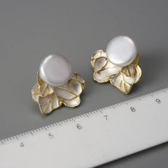 Unique Classic Pearl Earrings For Women Original Jewelry 925 Silver