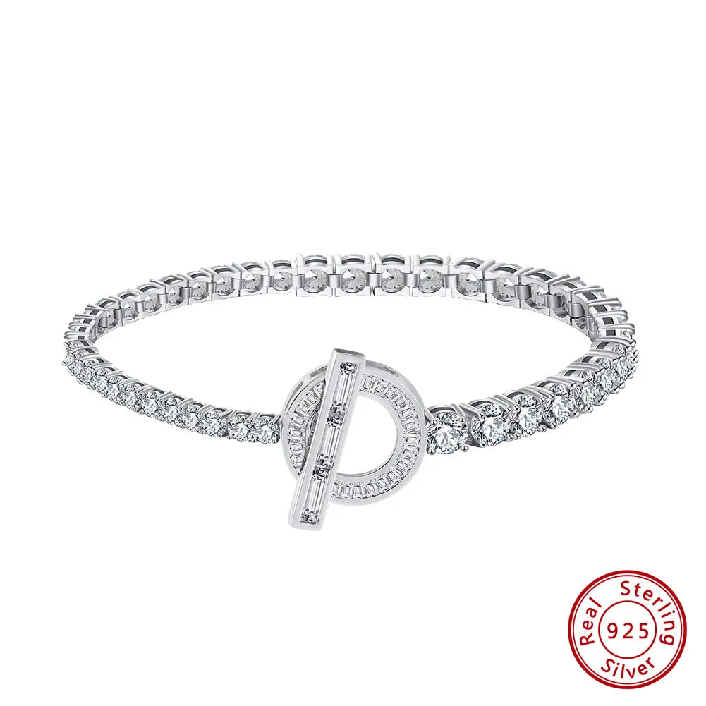 Tennis bracelet Premium Chain Silver 925 Clear for Women Jewelry
