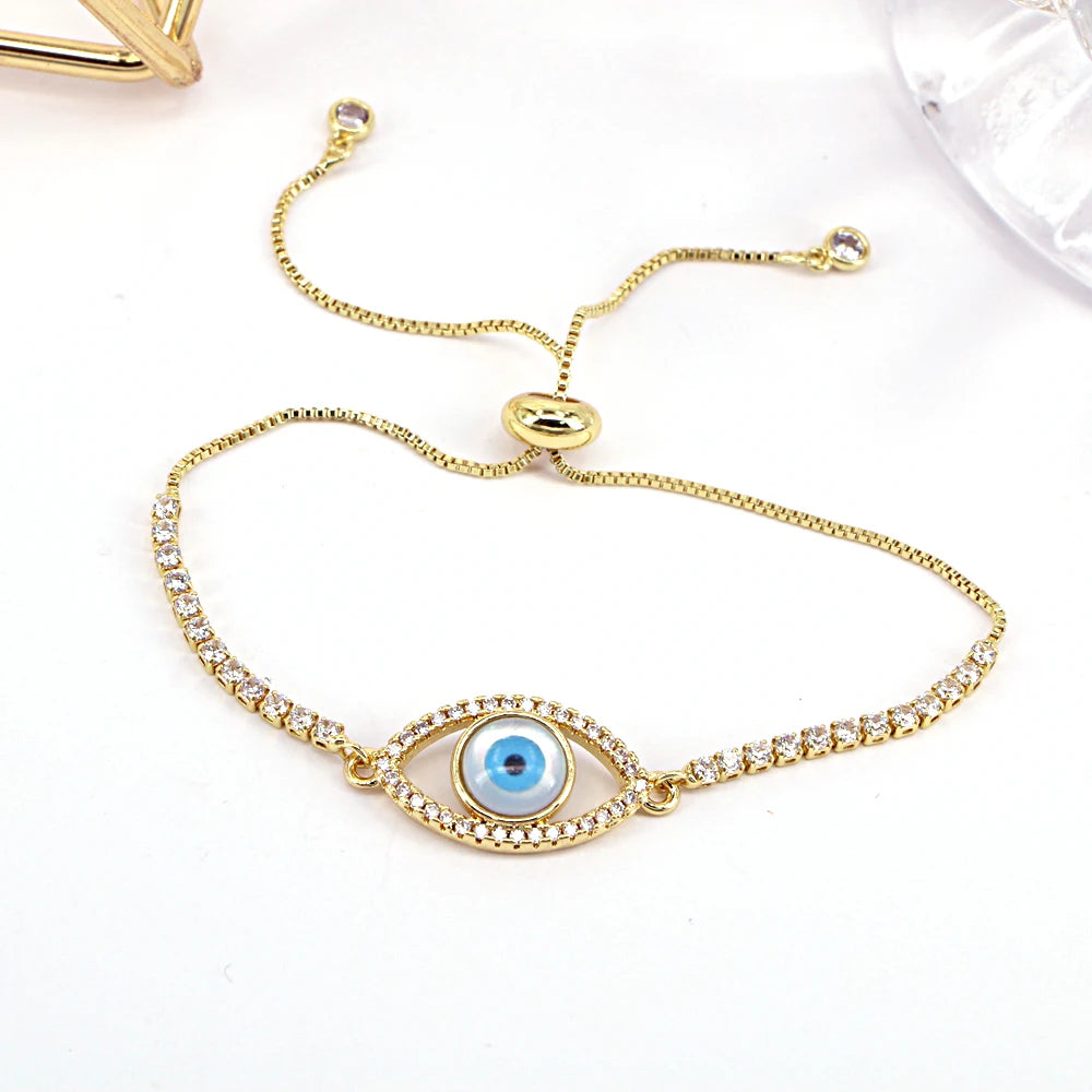 Personalized Heart Bracelets Eye Charm Tennis Chain Trend Jewelry