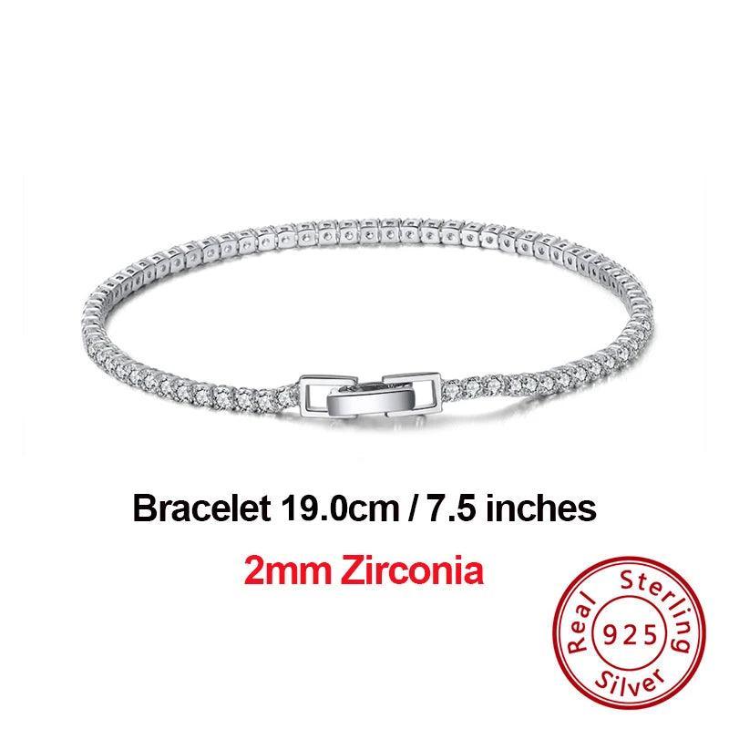 Tennis Bracelet Luxury 925 Silver with Zircon Bangle Party Jewelry
