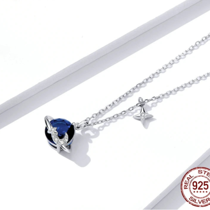 September Birthstone Silver Pendant Necklace Design Jewelry