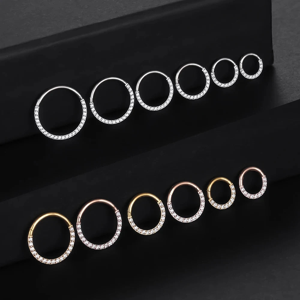 Nose ring High quality titanium high grade stone jewelry