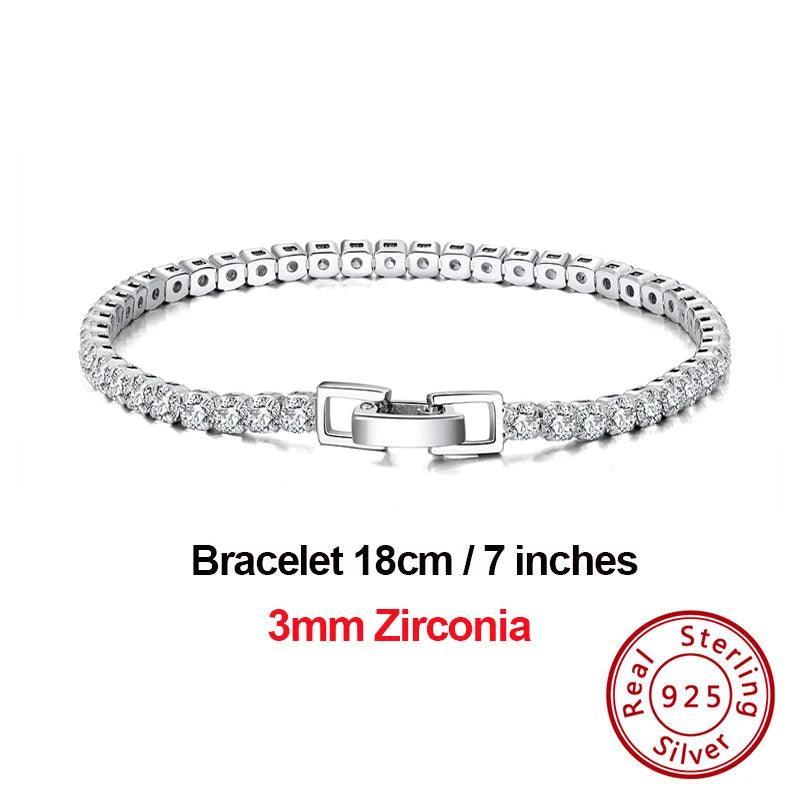 Tennis Bracelet Luxury 925 Silver with Zircon Bangle Party Jewelry
