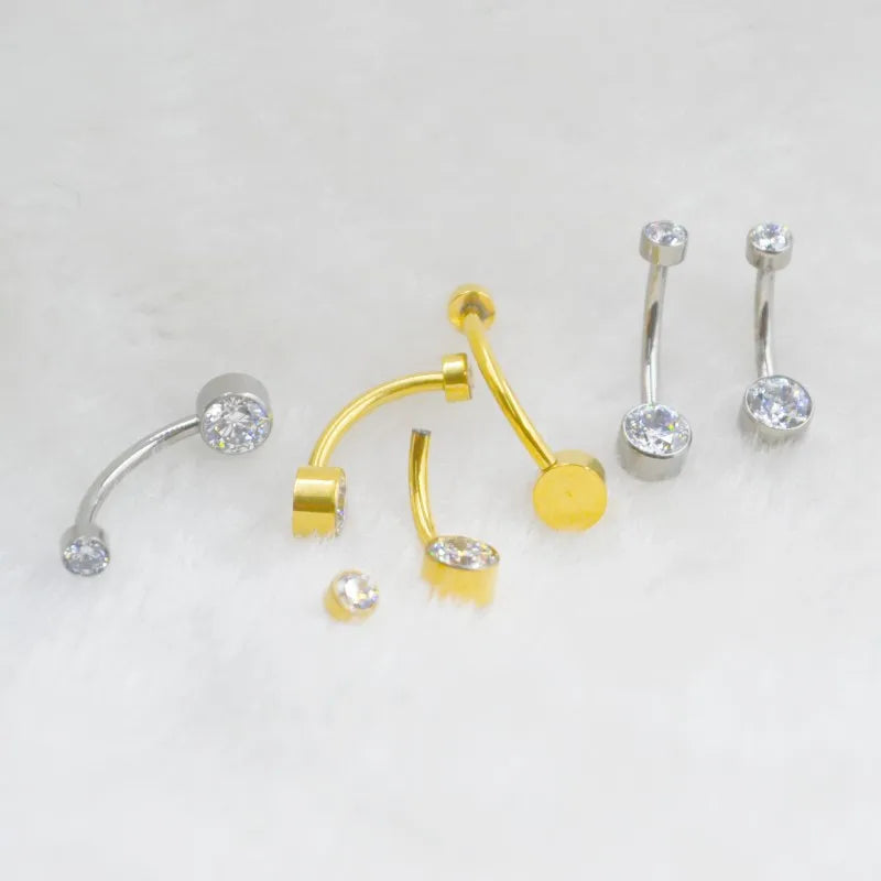 Nose Rings Jewelry-G23 Piercing Button 14G Curved