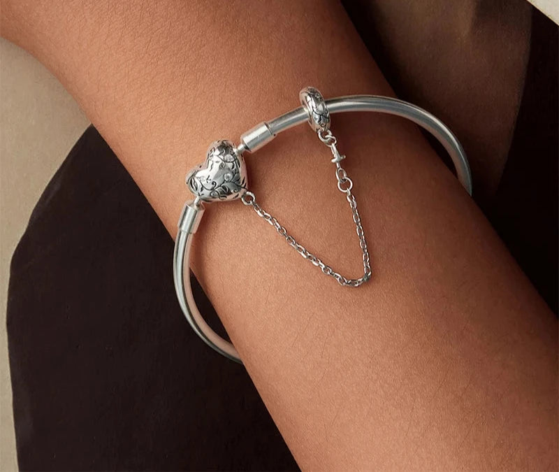 Personalized Heart Bracelet Dainty Basic Plated White Gold Fine Jewelry