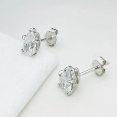 Pear Cut Moissanite Earring Solid 925 Sterling Silver Stud