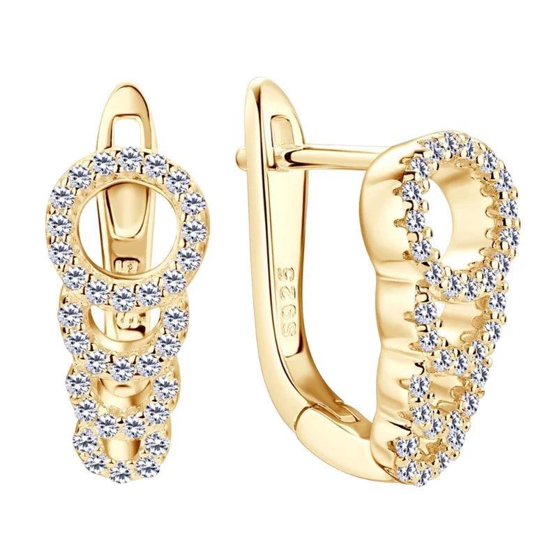 Full Moissanite Diamond Hoops Earrings For Women 100% 925 Silver Sparkling Diamond 