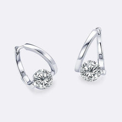 Hoop Earrings Twist 925 Sterling Silver Party Solitaire Jewelry