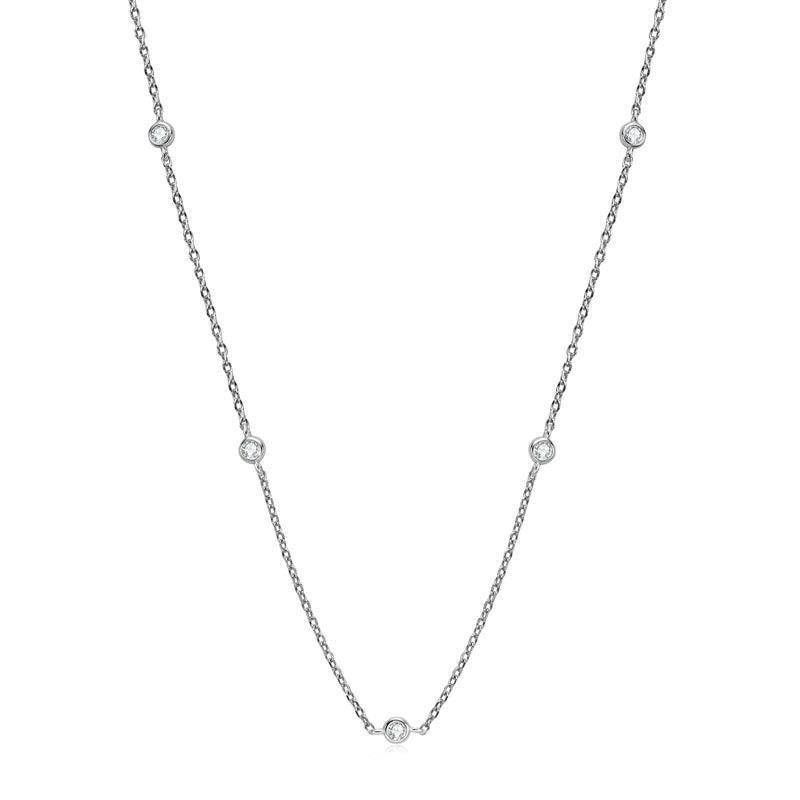 Choker 925 Sterling Silver Round 2.5mm Moissanite Necklace for Women 14k Gold - MILALAN 