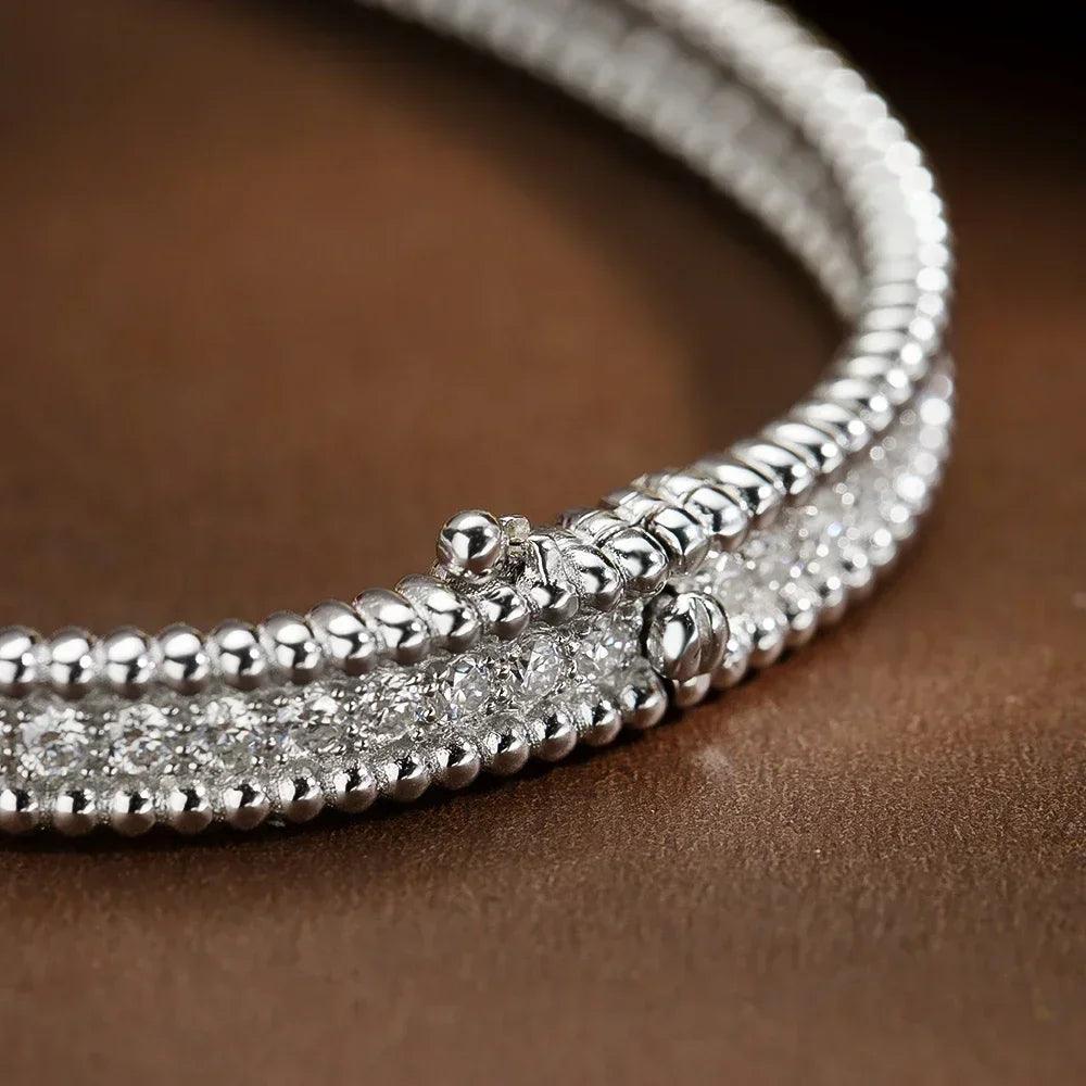 Diamond Bracelet 925 Silver 2mm Full 18k White Gold Plated
