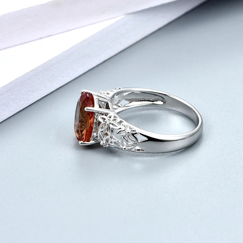 September Birthstone Color Changed Stone Silver Ring Design 6 Carats