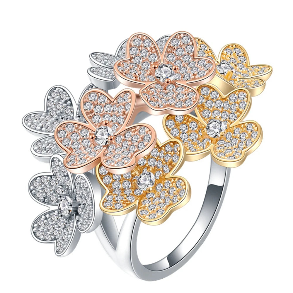 Diamond Ring Luxury Flowers Gemstone Fine Jewelry