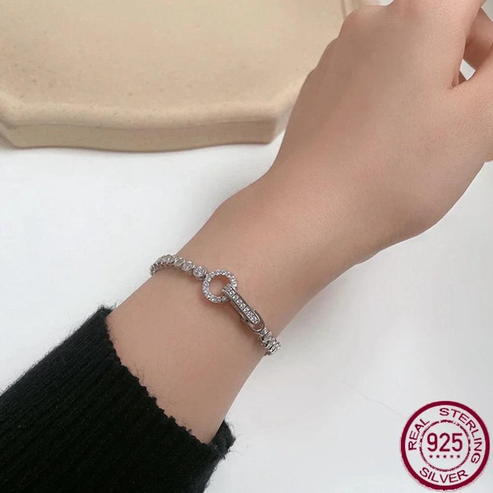 Zircon 925 Silver Chain Bracelet Boutique Fashion Jewelry