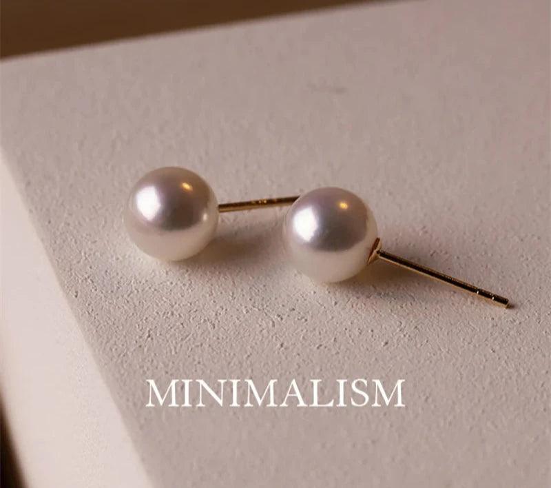 Pure Gold Ear Studs For Exquisite Original Jewelry Real 18k Gold  Natural Pearl Fashion Earrings