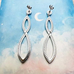 Diamond Earrings Stone Classic High Quality 925 Silver Fine Jewelry