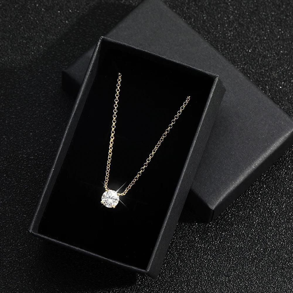 Moissanite Necklace 100% Sterling Silver 925 High-end Jewelry