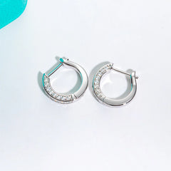 Hoop earrings Luxury 925 Sterling Silver For Woman Jewelry