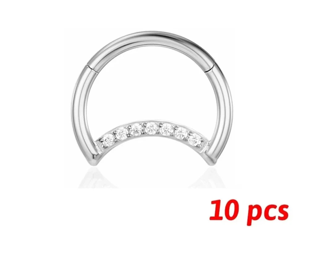 Nose Ring Titanium 8-10mm Teardrop Shape Pillow Piercing Jewelry