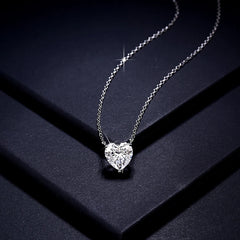 Heart Shape Solitaire Pendant Necklace Diamond for Women Chain