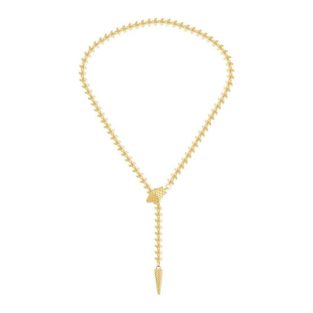 Gold necklace Snake Shape Chain Pearl Jewelry Color
