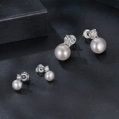 Moissanite Pearl Earrings Natural Freshwater Drop Diamond Jewelry