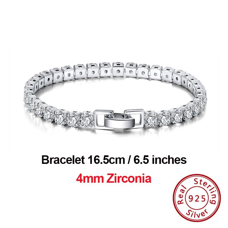 Tennis Bracelet Luxury 925 Silver with Zircon Bangle Party Jewelry
