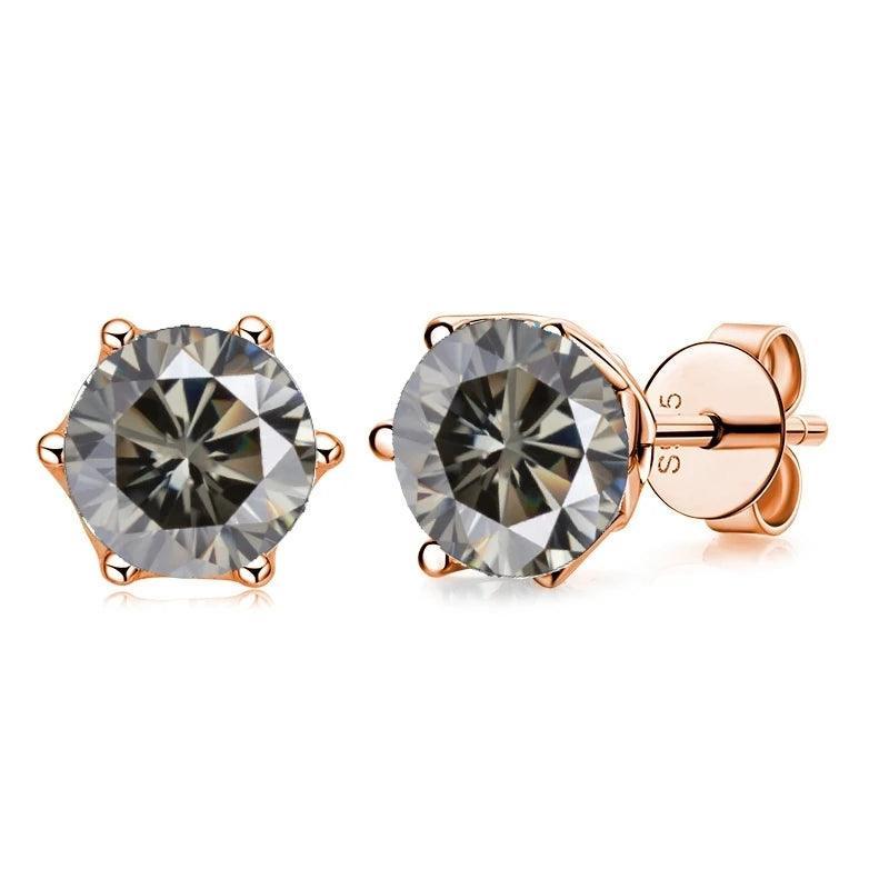 Moissanite Earrings S925 Sterling Silver Rose Gold Plated Jewelry