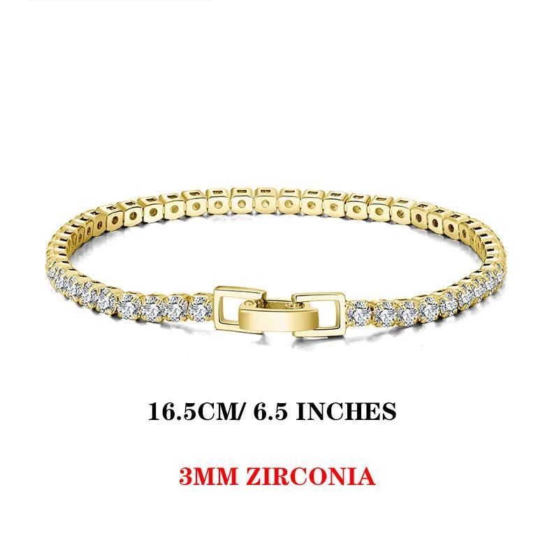 Tennis Bracelet Luxury 925 Silver with Zircon Bangle Party Jewelry
