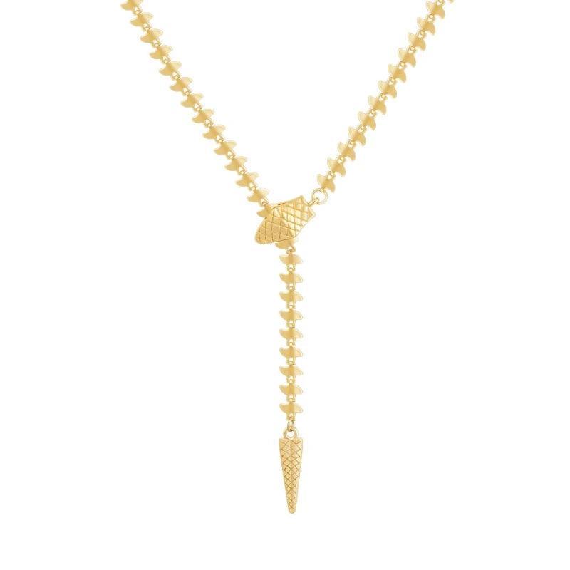 Gold necklace Snake Shape Chain Pearl Jewelry Color
