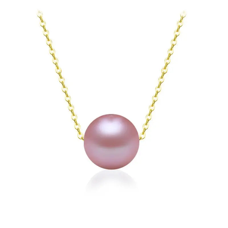 Pearl Necklace 18K Gold Pendant Natural  Fine Jewelry Party For Women