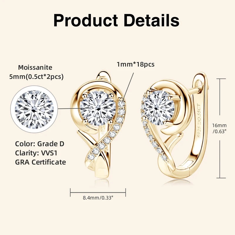 Hoop earrings Prata 925 Sterling Silver For Women Sparkling Jewelry