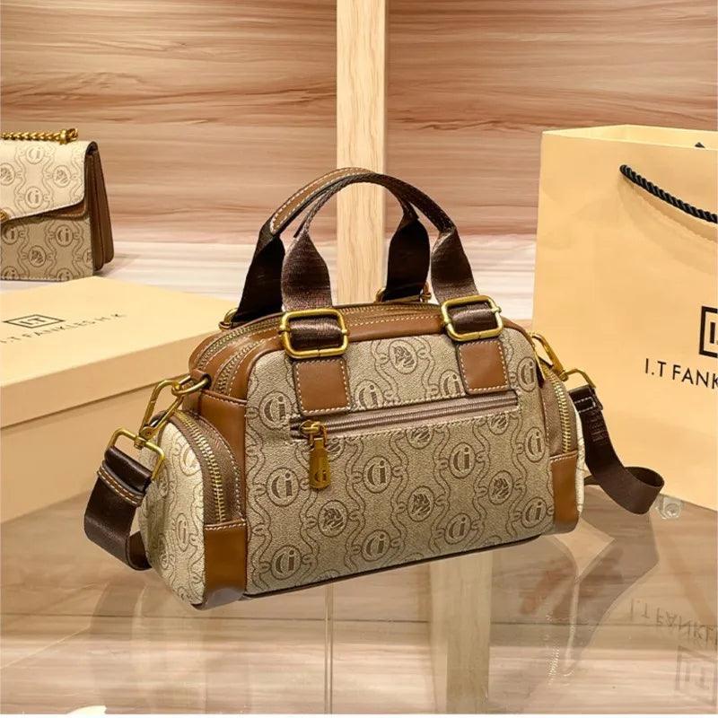 Handbag Leather for Women's Designer High Quality Retro Single Shoulder