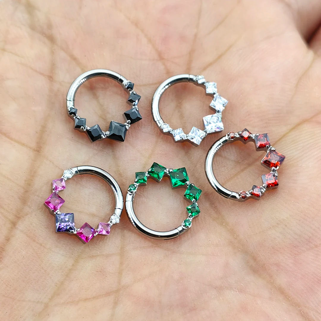 Nose Ring Square Colorful Pride Titanium Piercing Jewelry