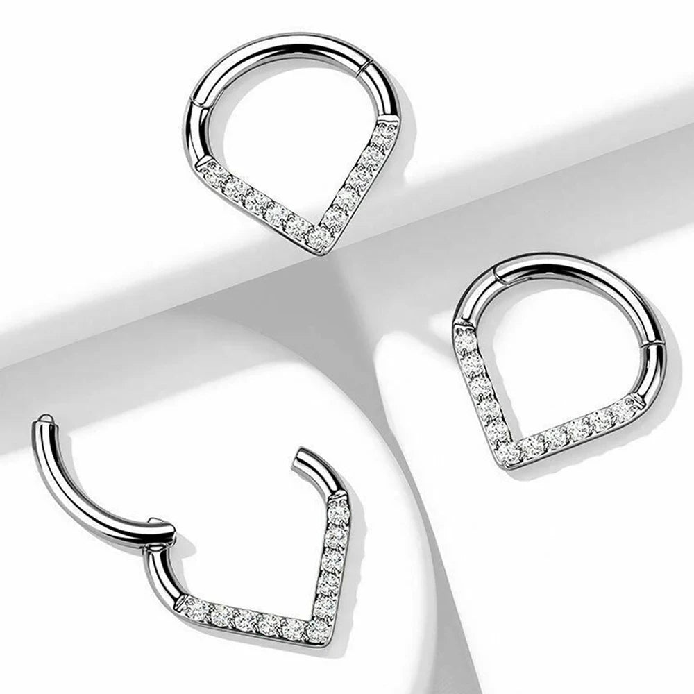 Nose Ring Titanium 8-10mm Teardrop Shape Pillow Piercing Jewelry