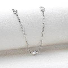 Gold necklace Choker Round 2.5mm Moissanite 14k Gold
