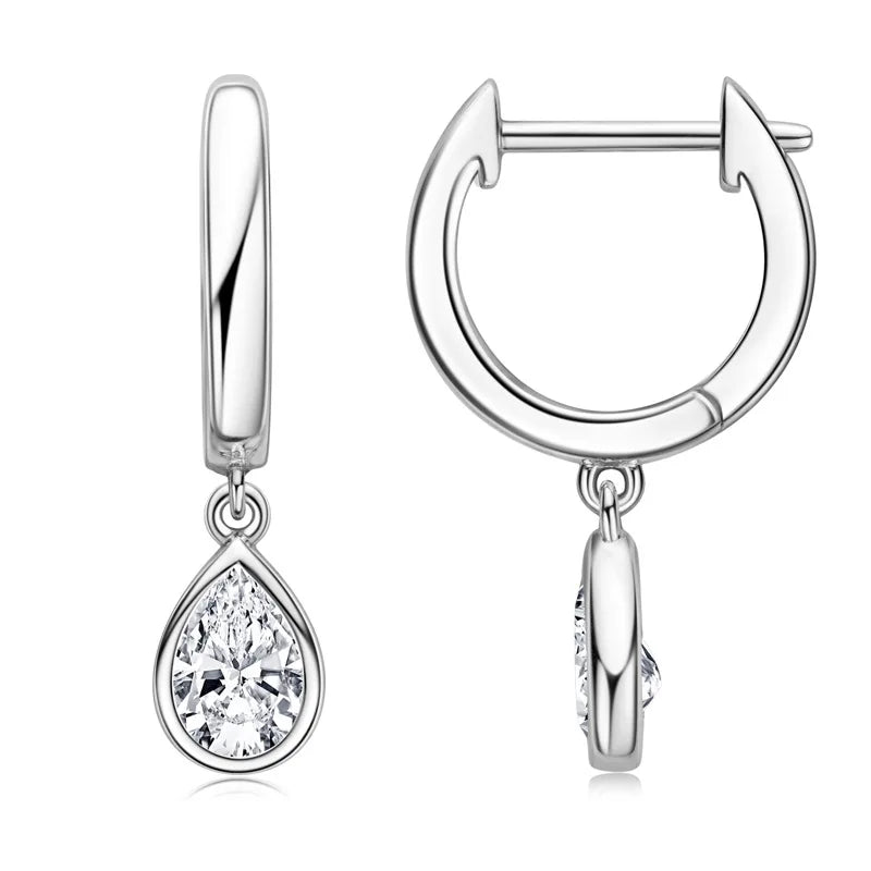 Pair Moissanite Earrings for Women S925 Sterling Silver Light Luxury