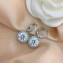 Moissanite Earrings S925 Silver Original Certified 8mm Diamond - MILALAN 