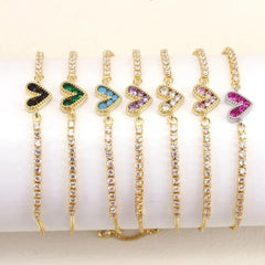 Personalized Heart Bracelet Jewelry 24K Gold Shiny Crystal Plated